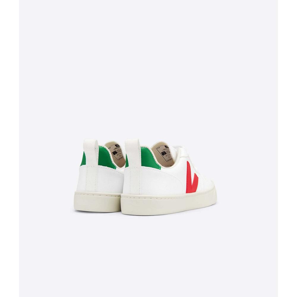 Veja V-10 LACES CWL Kids' Shoes White/Red | NZ 792QMA